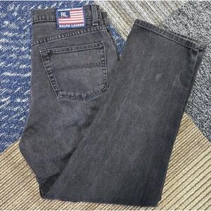 Y2K Polo Jeans Company Ralph Lauren Flag Black Dark Wash Women's Jeans (12 X 29)